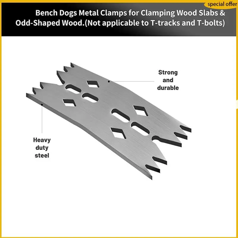 

A50I 6PCS Slab Clamping Dogs For Woodworking Tools, Pinch Dogs Router Sled For Flattening Slabs,Clamps For CNC And Processing