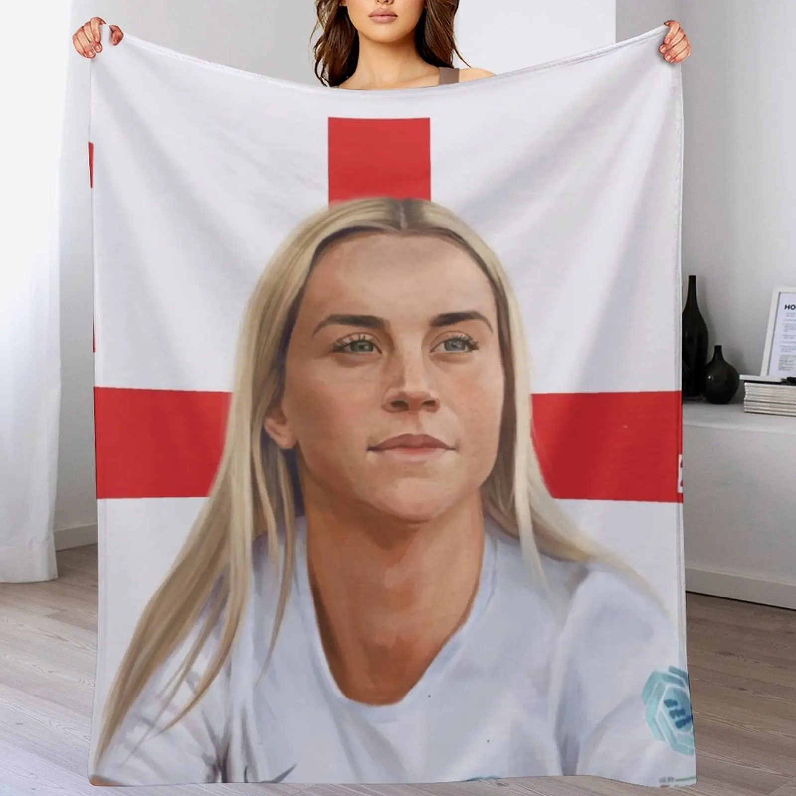 

Alessia Russo (England Background) Throw Blanket Luxury Designer Blankets For Sofas sofa bed Fashion Sofas Blankets