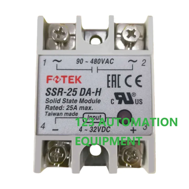 Authentic New  FOTEK SSR-10DA 25DA 40DA 50DA 75DA-H High Voltage Type Solid State Relay 10A 25A 40A 50A 75A  Relays ac To dc