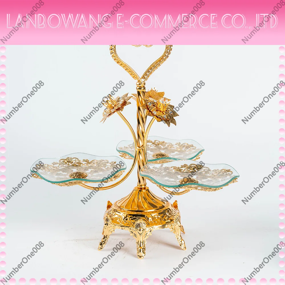 European Glass Ceramic Snack Tray High-End Living Room Decor Creative Multi-Layer Storage Fruit Plate FD39138003