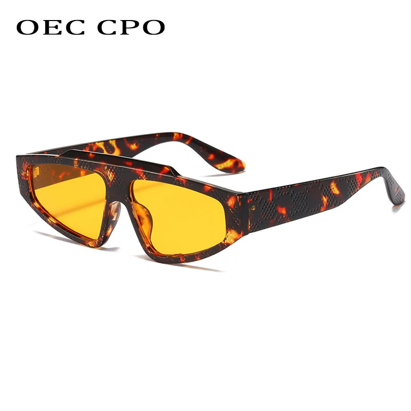 

OEC CPO Fashion Cat Eye Sunglasses Women Brand Designer Retro Leopard Eyewear Men Orange Sun Glasses Female Shades UV400
