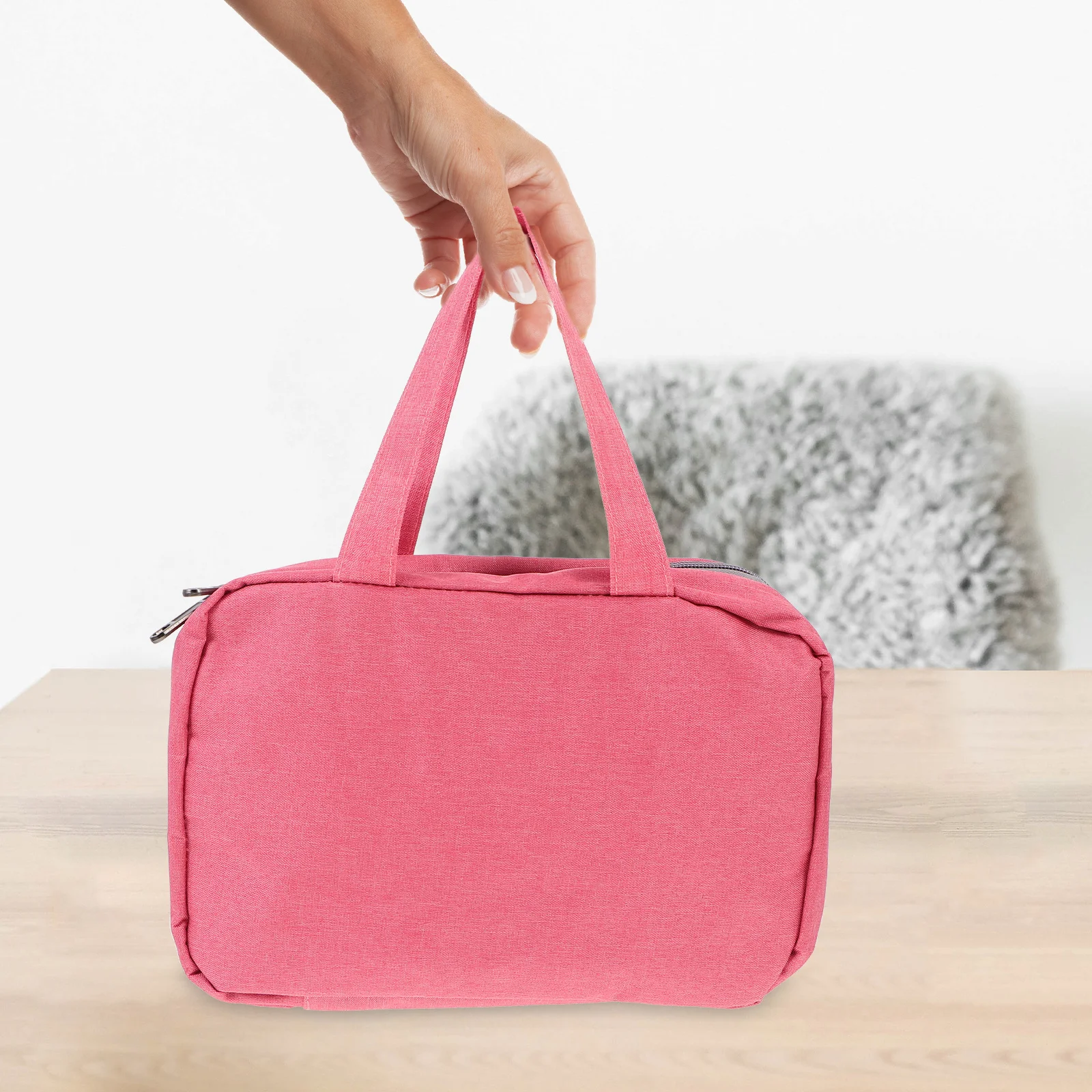 1Pcs Waterproof Travel Toiletry Bag Large Capacity Makeup Storage Holder Hanging Zipper Dry Wet Separation Pouch