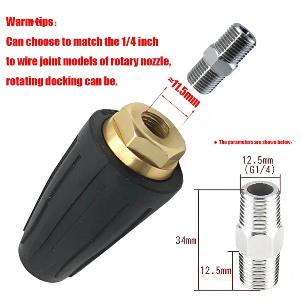High Pressure Washing Part 360 Rotating Swirl Nozzle Sprayer Brass 1/4
