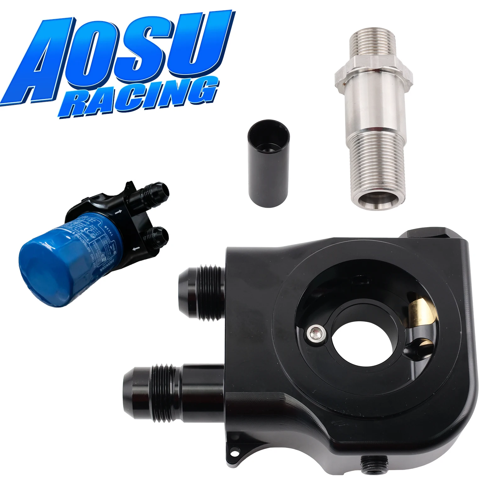 

Oil Coolers Sandwich Plate Aluminum 1/8 NPT Port Oil Cooling Thermostatic For Honda K Series