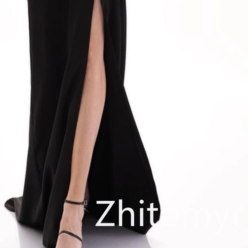 High quality Bateall  Sheath Off-the-shoulder Vertically Satin Floor length Evening  Exquisite Simple vestido