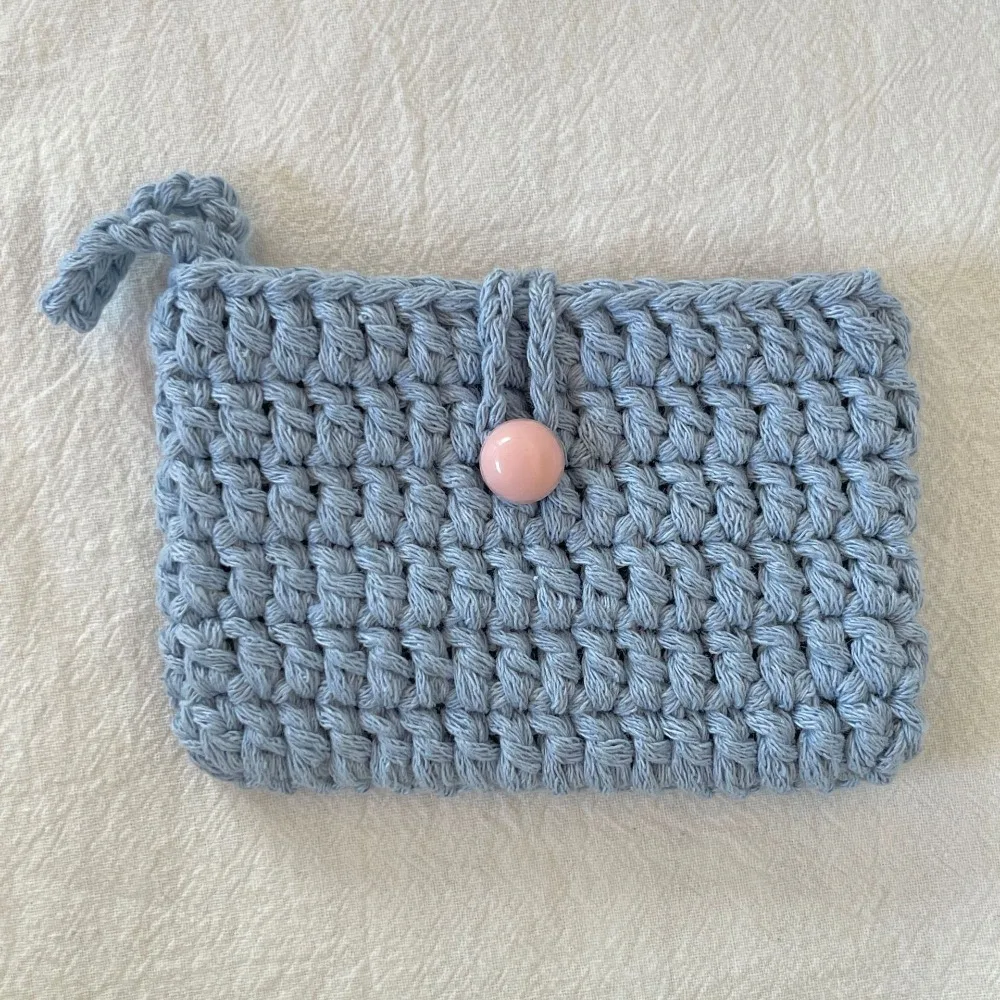 Portable Knitting Crochet Coin Purse Solid Color Square Weaving Card Bag Handmade Coin Bag Women