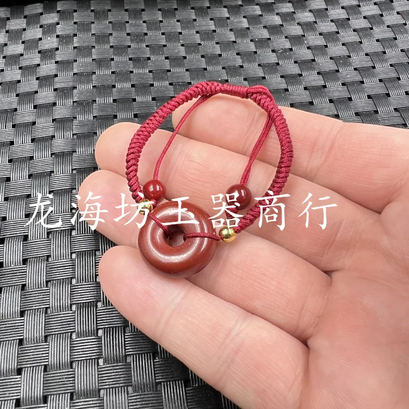 New Purple Gold Sand Jade Buckle Jade Bracelet Hand-Woven Adjustable Bracelet Men and Women Same Style Couple Bracelet