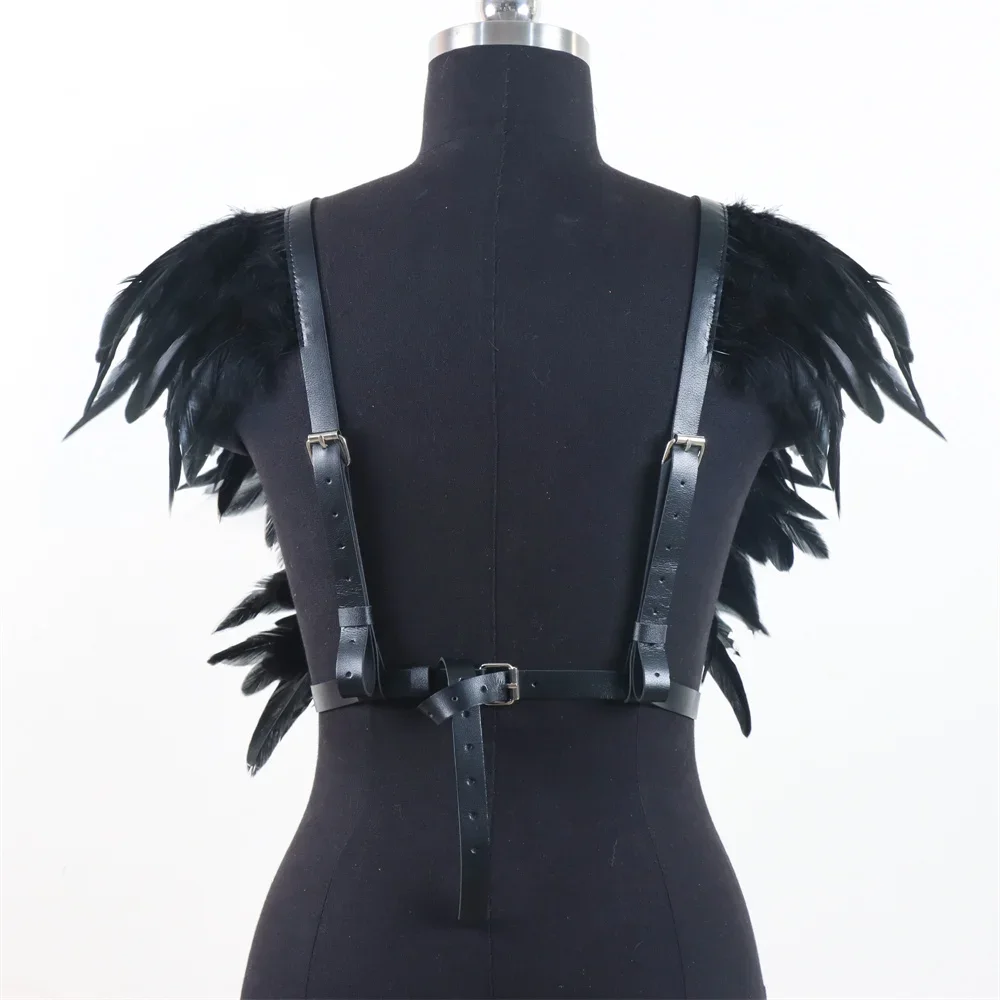 Gothic Medieval Halloween  Feather Shawl Shrugs Bolero Shoulder Wrap Cape Party Cosplay Rave Carnival Dress Up Party Stage Show