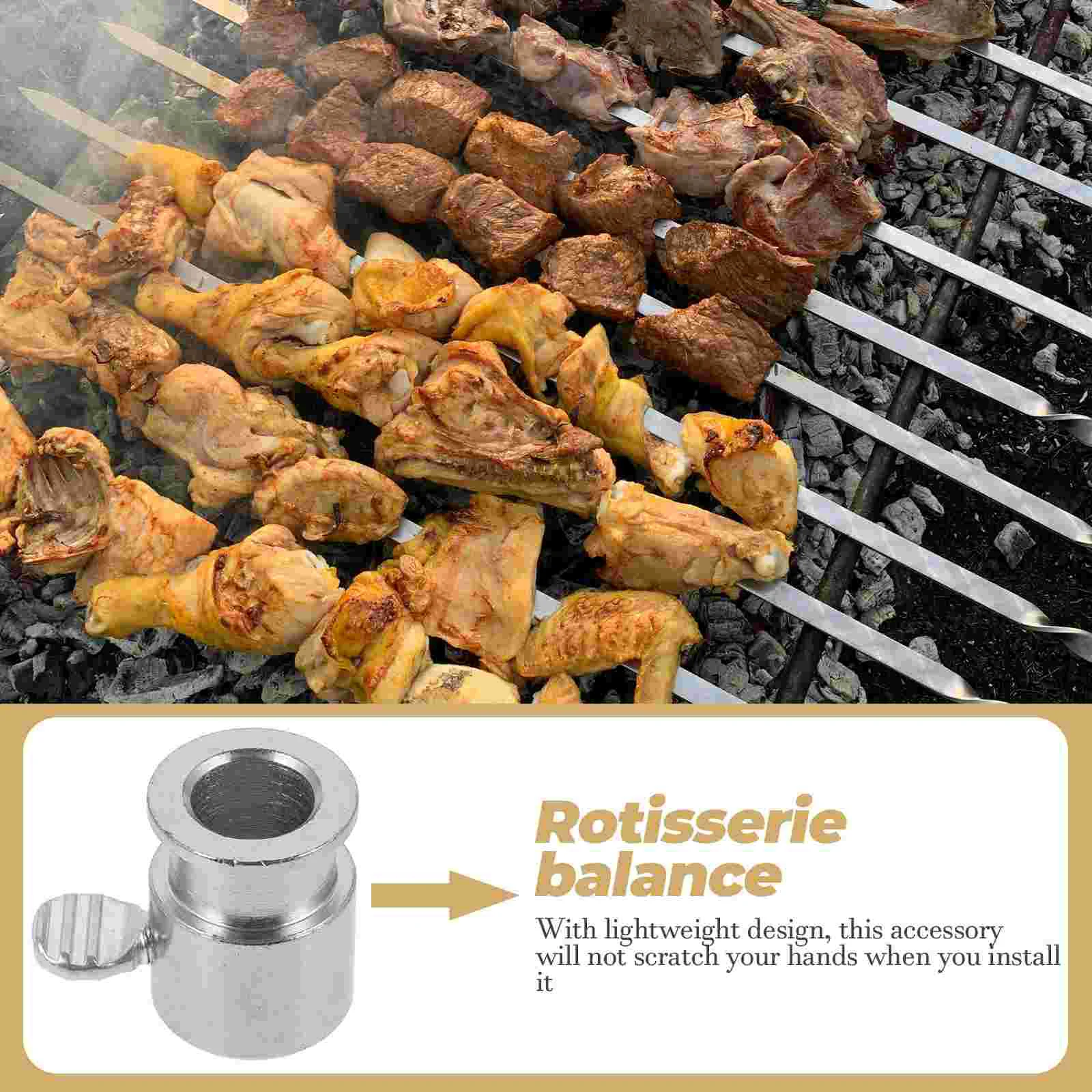 Balance Bar Stoppers Barbecue Grill Man Gas Charcoal Grills Accessories Iron Rotisserie Spit Rod Roller Bushing Holder