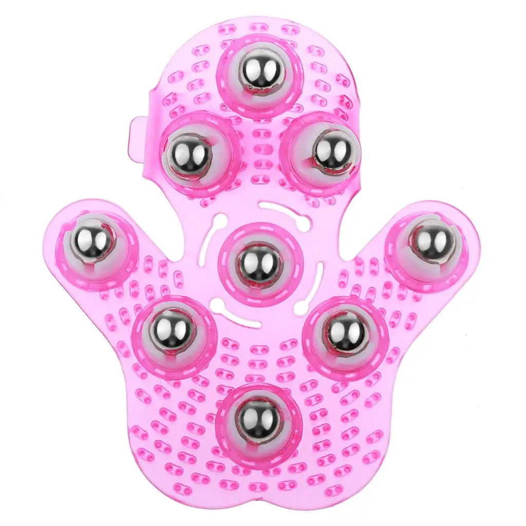 Body Massager Handheld 9 Ball Massage Glove Manual Roller Device for Cellulite Removal and Relaxation