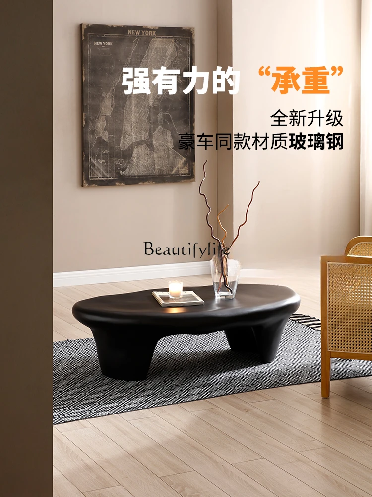 Post-Modern Miji Wind Black Irregular Coffee Table Special-Shaped Tea Table