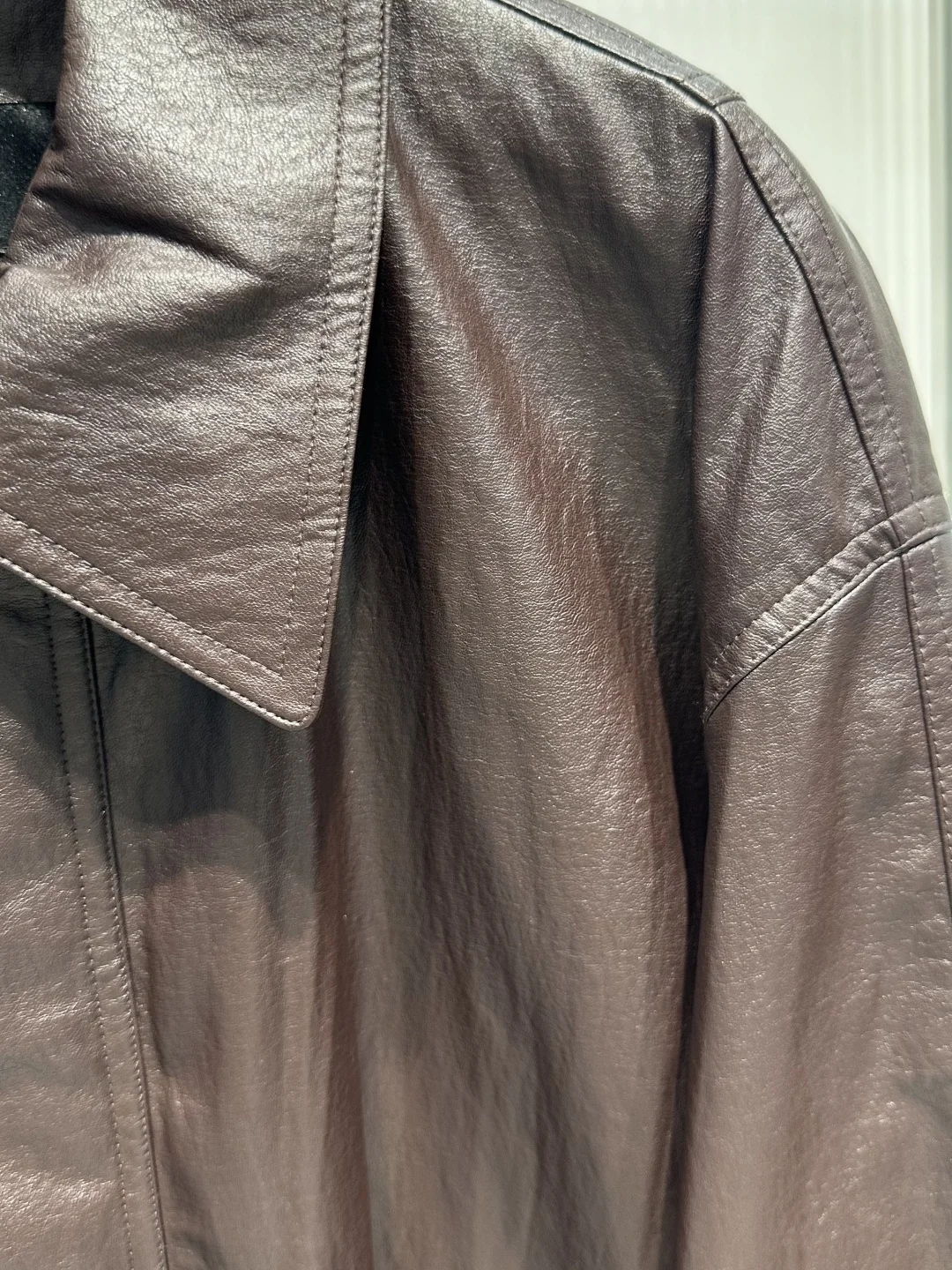 Rose Brown Mid-Length Women's PU Leather Jaet Coat Aino 2025 Autumn New Arrival Commute Sle Long Sve Other Material