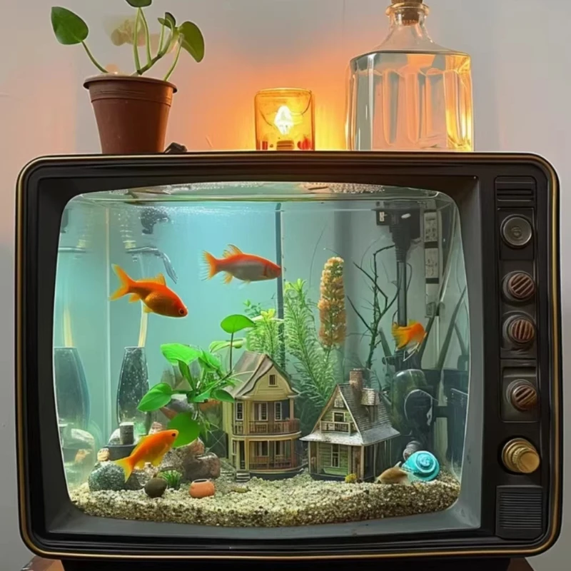 

Personalized fish tank~ Furniture decoration store Personalized fish tank lucky ornament