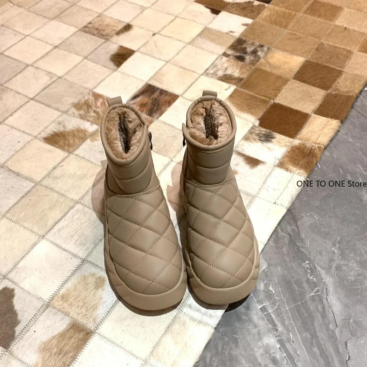 Snow Boots Women's Velvet Thickening 2025 New Winter Fashion Short-tube Slip-on Warm Bread Cotton Shoes Winter Boots Women Shoes image 4