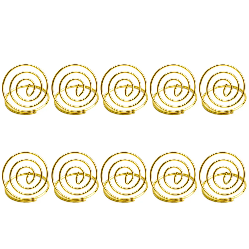 20Pcs Round Memo Clip Holders Metal Wire Stands Business Table Number Photo Card Place Holders Wedding Party Decorations
