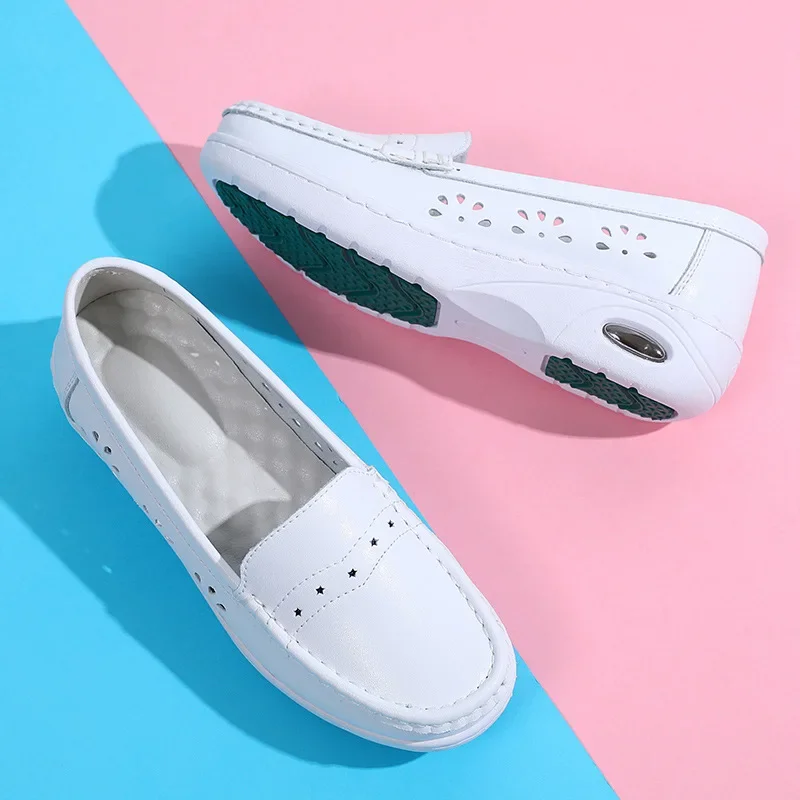 Women Shoes Simple and Fashionable Small White Shoes Spring and Autumn New Style Nurses Single  Thick Soled Shoes for Women