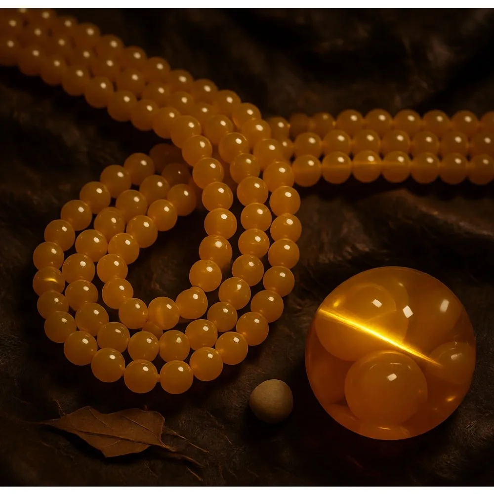 74Pcs 10mm Yellow Jade Natural Stone Beads Round Gemstone Loose for DIY Jewelry Making