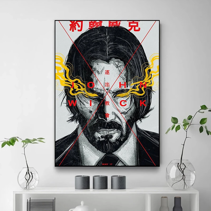 

Classic Movie John Wick Quote Poster Vintage Home and Decoration Living Room Decor Man Frames Wall Pictures Decorative Picture