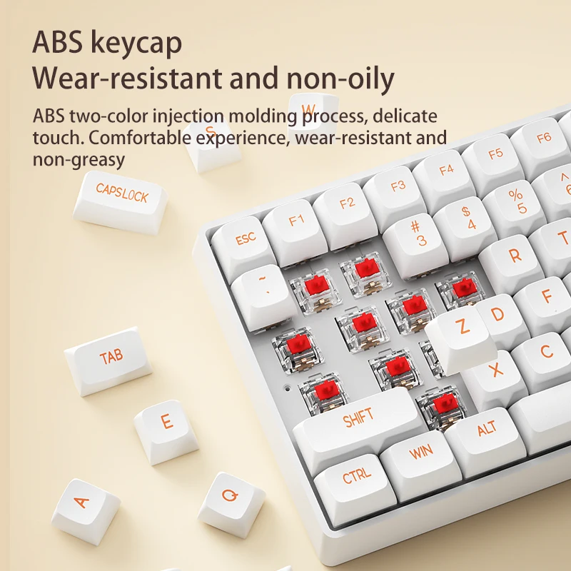 Imagem -04 - Aigo-teclado Mecânico e Mouse Conjunto Ck104 2.4g sem Fio Interruptor Vermelho 106 Tecla Ergonômico Botão