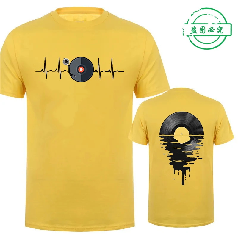 الفونوغراف سجل طباعة تي شيرتات عجيبة للرجال عاشق الموسيقى تي شيرت DJ الموسيقى الهدايا المتضخم الملابس قصيرة الأكمام تيز قميص #5