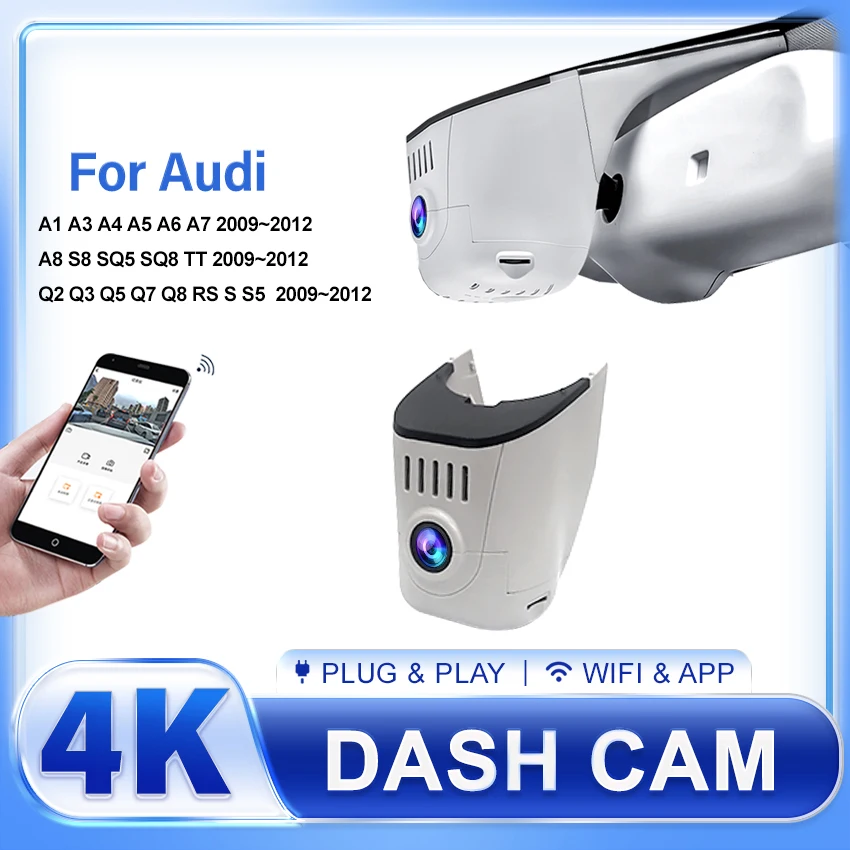 

Dash Cam 4K Front Rear Dashcam OEM Plug Play HD For Audi A1 A3 A4 A5 A6 A7 A8 Q2 Q3 Q5 Q7 Q8 RS S S5 S8 SQ5 SQ8 TT 2009~2012