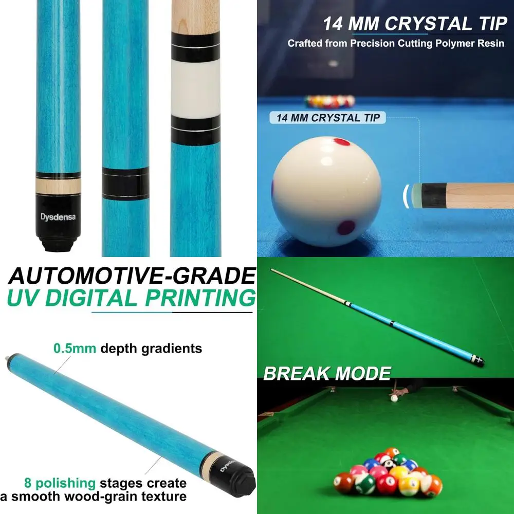 

24-25 oz Maple Wood Jump Break Cue Stick with 14mm Crystal Tip for Pool Play