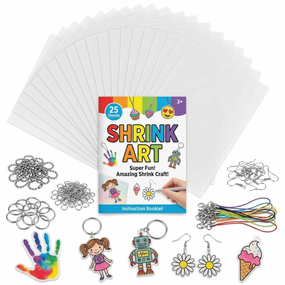 1 Set 25 Sheets Shrink Plastic Sheet Set Plastic 150 Accessories Shrink Art Paper Easy To Use Versatile Shrink Plastic Sheets
