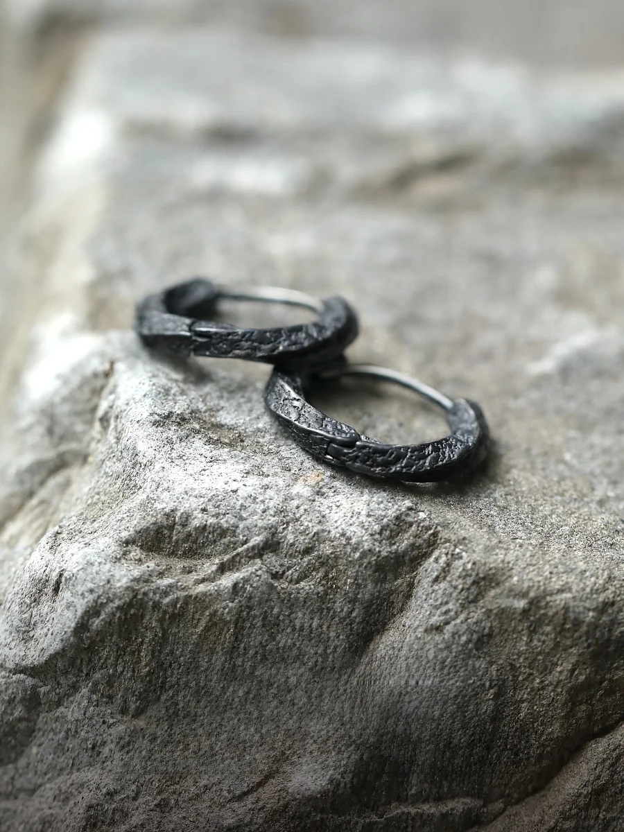 Original Silver Art Mobius Men's Earrings High-End  Silver Hoops Unisex Circular Fashion Jewelry Ear Jewelry