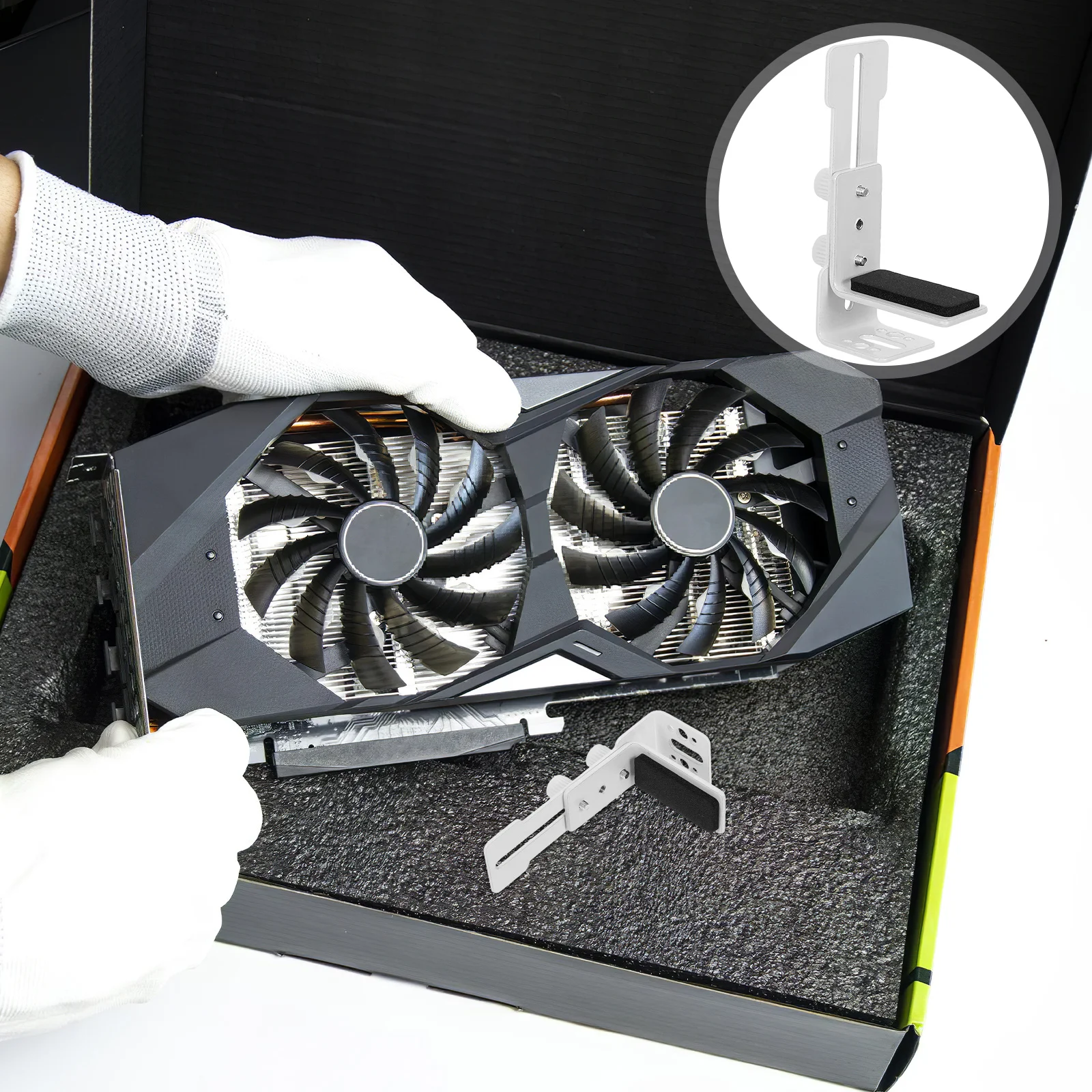 

Stable Gpu Support Bracket Versatile Graphics Card Holder Easy Installation Compact Design For Desktop Pc Cases And Fan Fixation