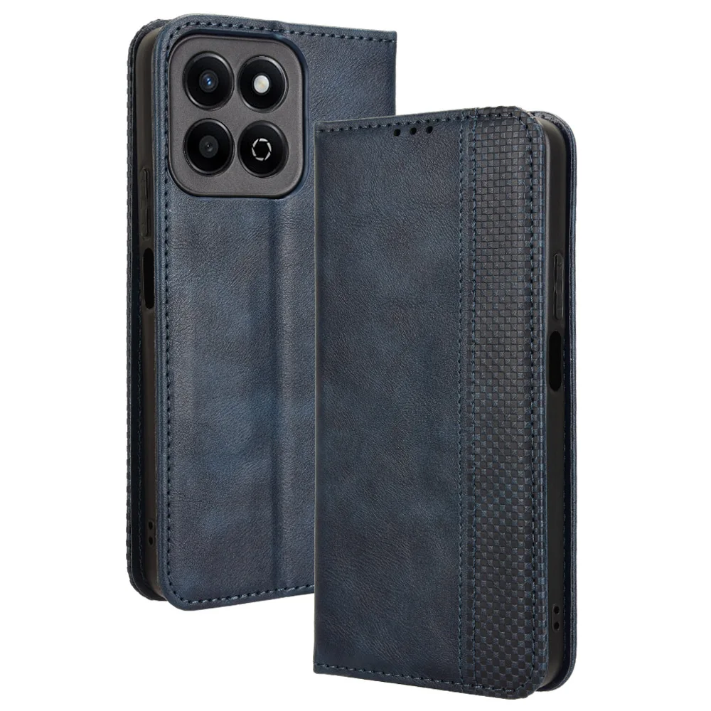 Flip Retro Style Leather Magnetic Closure Phone Cover For Honor X60i X6b Play 60 Plus Card Slot Wallet Fall prevention Case