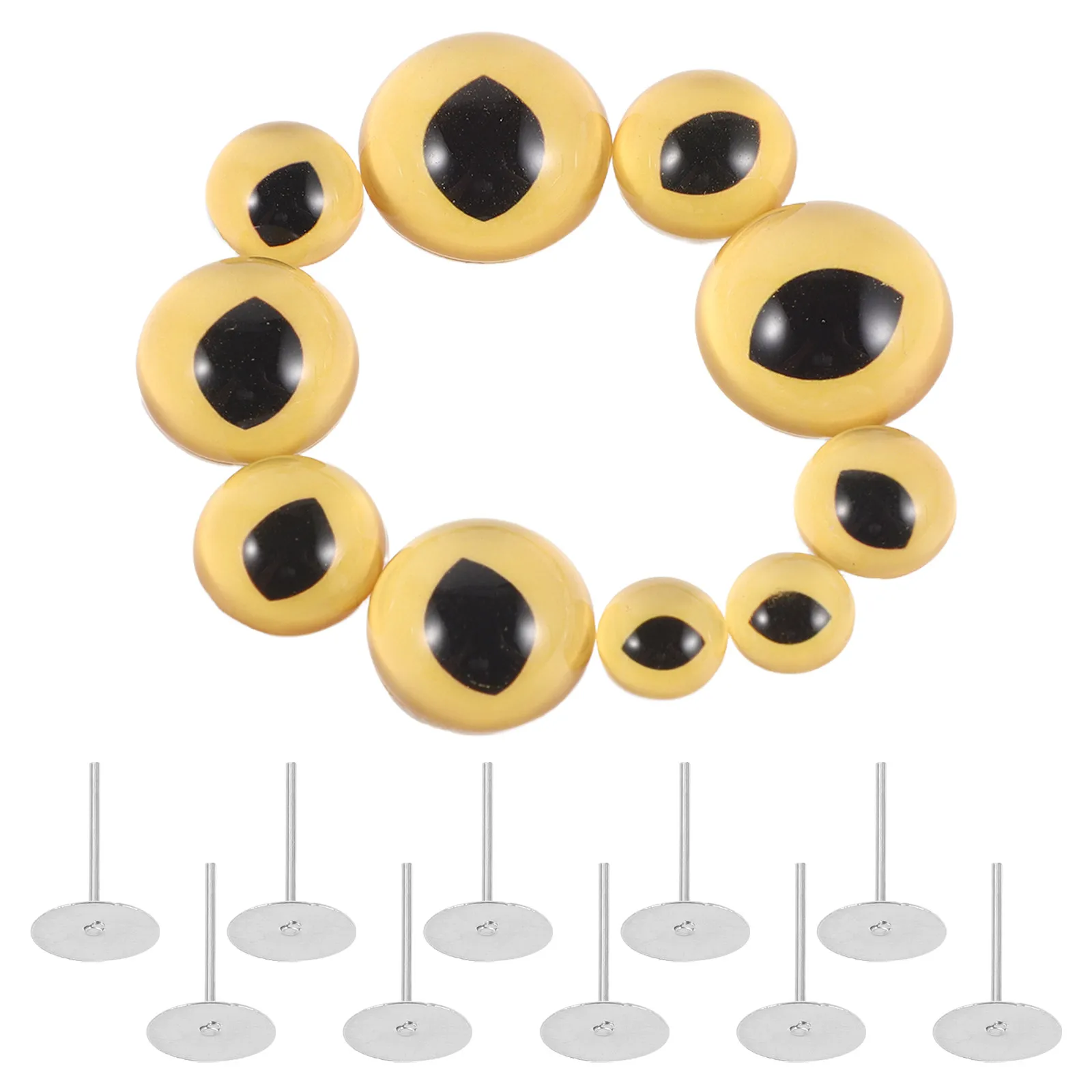 

5Pairs Handmade Glass Cat Eye Balls 8Mm 10Mm 12Mm 14Mm 16Mm Realistic Safety Eyes for Needle Felting Animal Craft Sewing