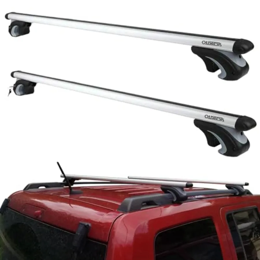 

Aero Aluminum Universal 56'' Roof Rack Cross Bars for Existing Raised Side Rail with Gap - 200 lbs Load Ccity - Silver