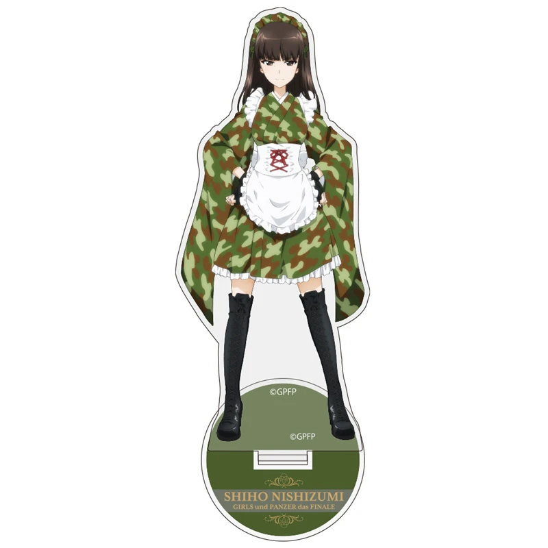 15cm Girls Und Panzer Anime Military Maid Version Acrylic Stand Desktop Ornament Friends Fans Christmas Game Gifts