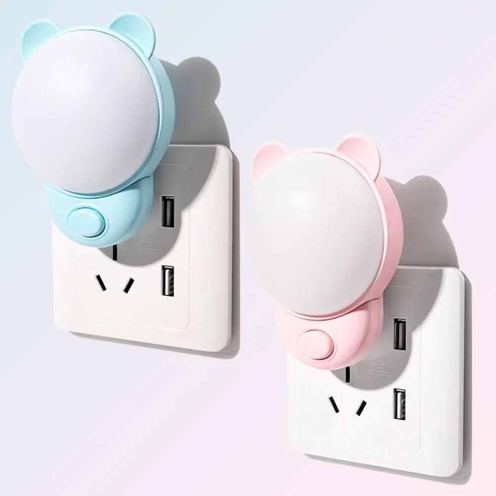 Night Light Cute USB LED Chlidren Cartoon Night Lamp Bear Remote Control For Baby Kid Bedroom Decor Baby Feeding Bedside La P5U5