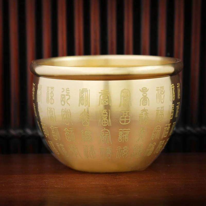 Gold Feng Shui Blessing Bowl Copper Material Fine Workmanship Exquisite Mini Home Decor Meaningful Gift for Housewarming 2025
