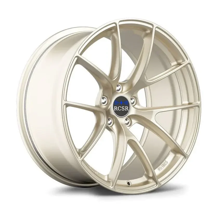 

RCSR Chinese Factory Golden Multi-Spoke Forged Wheels For Ferrari, Lamborghini, McLaren Lightweight PCD 5x120, 5x130, 5x114.3