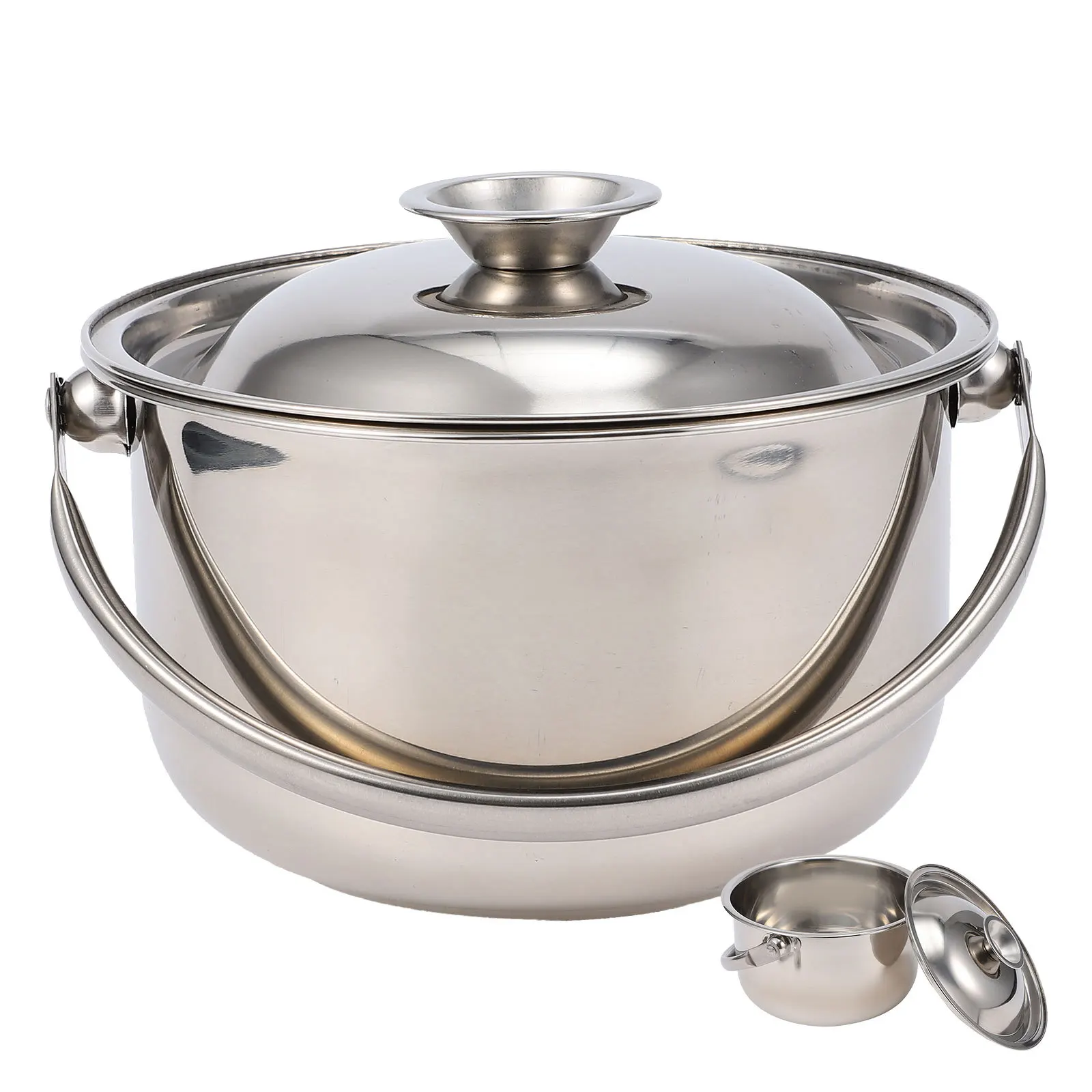 

1pc Stainless Steel Soup Pot 20L Large Stock Pot For Home Restaurant Kitchen Use Induction Compatible With Lid Mixing Bowl