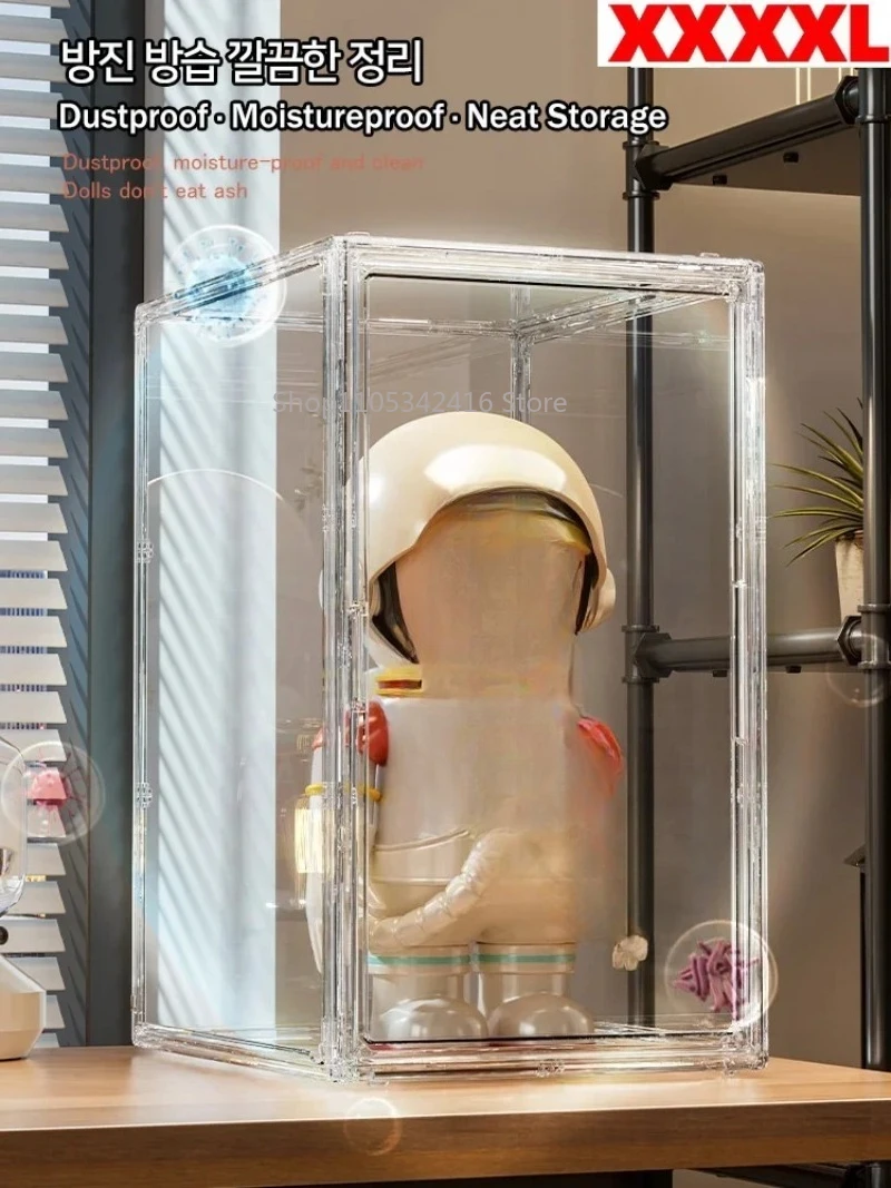 50-37-29cm Transparent Toy Organizer & Display Cabinet, Durable Storage Box for Helmets, Shoes & Books