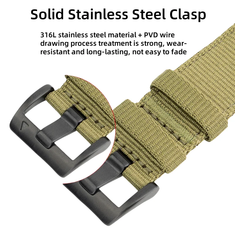 Suitable for Huawei GT for Samsung/20/22mm universal full range of tactical nylon straps,breathable and sweat-proof