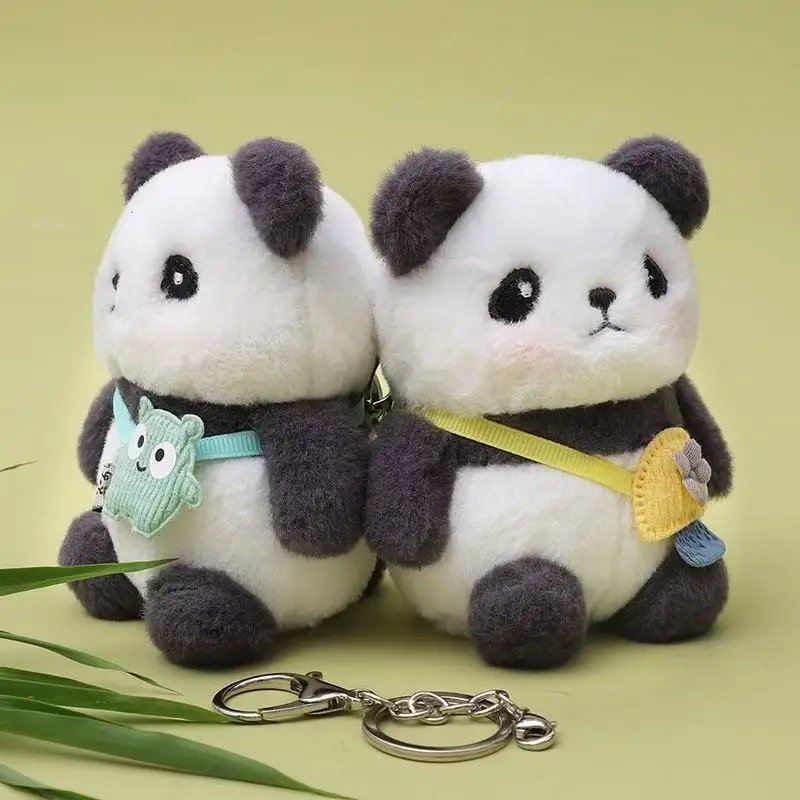 Cute Panda Plush Toy Keychain Cartoon Bag Pendant Bag Accessories Car Key Chain Pendant Ornaments Fashion Gift