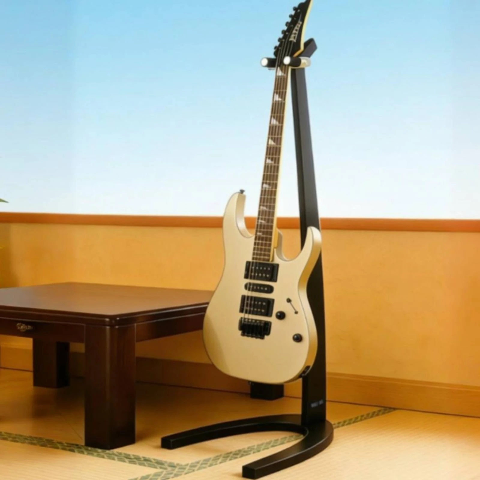 Wooden Guitar Stand Anti-Scratch Guitar Stand with Padded Support Adjustable Sturdy for Guitarists, Studios, Practice Rooms