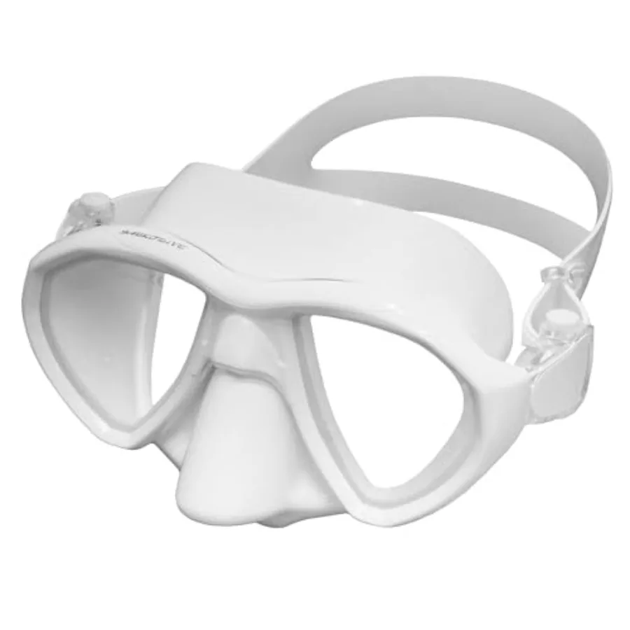 

Scuba diving mask for adults: tempered glass anti-fog lens, silicone anti-leak skirt, white color, ideal for scuba, freediving,