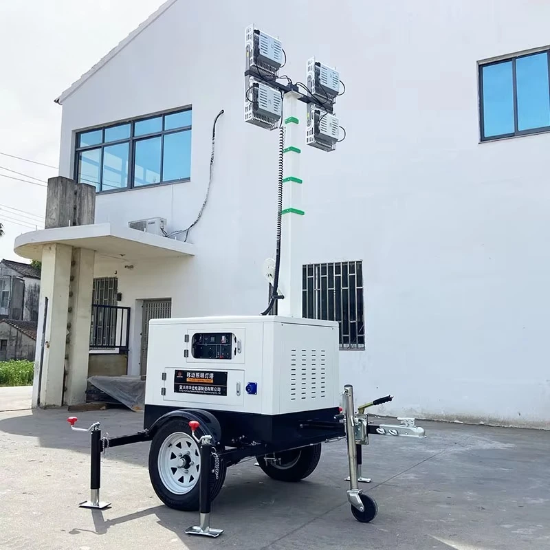 Diesel Lighting Tower Low Fuel Consumption 4pcs High Bright LED Lamps Mining Site All Night Continuous Illumination Machine
