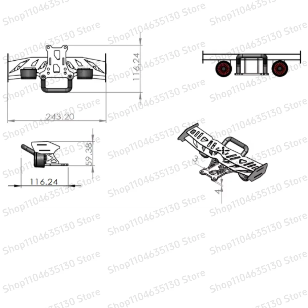Skateboard induction tail light electric skateboard tail brake light armrest light skateboard hand handle indicator light