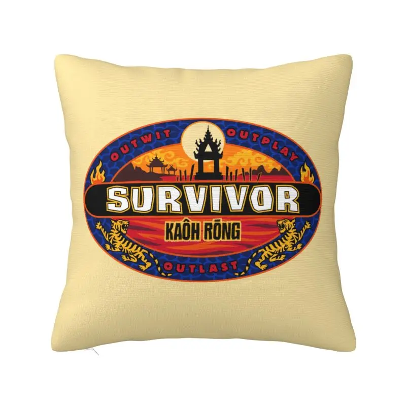 Adventure Game TV Show Survivor Throw Pillow Case 60*60cm for Sofa Cushion Cover Soft Polyester Pillowcase Double-sided Printing
