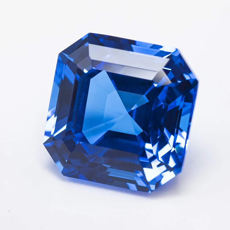 Lab Grown Cobalt Spinel Square Asscher Cut VVS1 Gemstone Charms DIY Advanced Jewelry Making Materials Selectable AGL Certificate