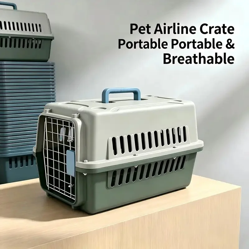 Portable Pet Cat Carrier Bag Large Capacity Aviation Box Breathable Car Mounted Dog Travel Crate