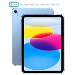 Darbeye silikon iPad kılıfı 10th Gen 10.9 ''2022 A2757 A2777 TPU esnek tampon temizle şeffaf arka kapak ipad 10 için