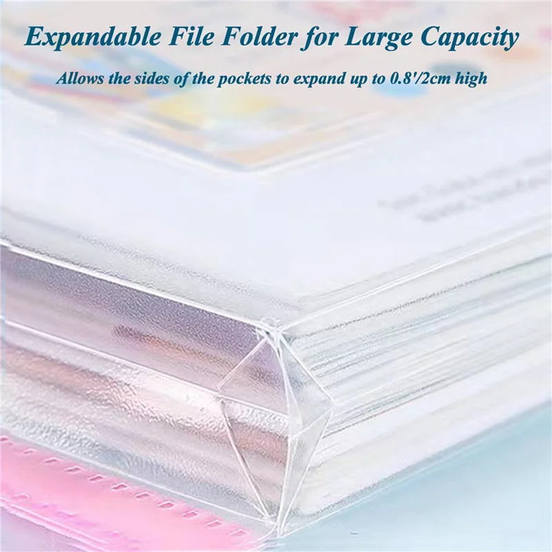 24Pack Plastic Envelopes, Binder Pockets For 3/4/11 Ring Binder,Expandable Document Organizer With Snap Button And Label