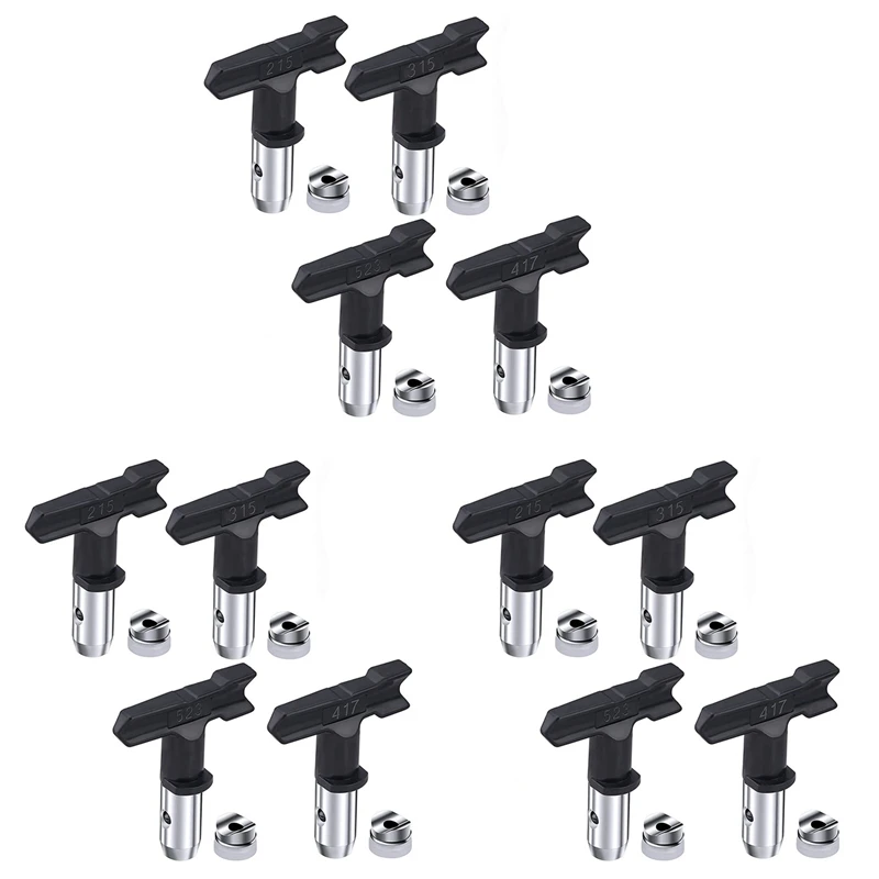 GTBL 12Pcs Reversible Airless Paint Sprayer Nozzle Tips, Airless Sprayer Spraying Machine Parts(215,315,417,523)